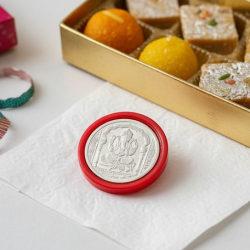 Ganesh Ji, Silver color Coin for Gift & Pooja | Silver Coin | Silver Coin / Diwali Gift (1 Pc / (Metal is not silver)