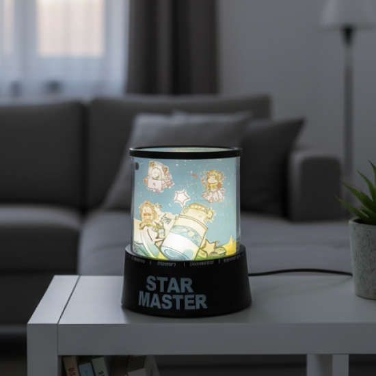 LED Projector Night Light – 3 Battery Lamps with Rotating Music, Ideal for Kids & Home Decor (1 Pc, Battery Not Included)