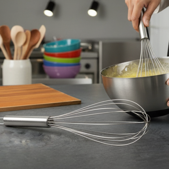 Large Stainless Steel Balloon Whisk  Heavy-Duty Kitchen Tool (30cm / 1 Pc)
