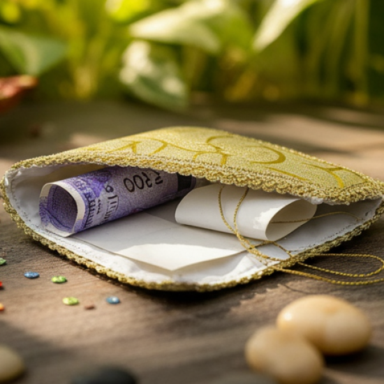 Money Gift Envelopes Lifafa - Multi Color Pack of 5 Premium Designer Envelopes, Colorful Writing Message Scroll, Sandesha Card, Style Shagun Envelope Sagan Gift Envelopes for Weddings, Birthdays, Baby Shower, Anniversary