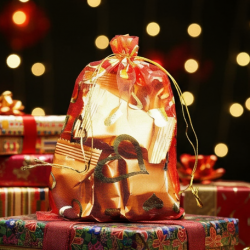 Net Fabric Drawstring Pouch – Ideal for Dry Fruits, Organza Shagun Potli (Mix Sizes & Design)