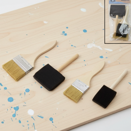 Paint Brush for Wall Painting & Foam Brush Painting Sponge Tool (4 Pcs Set)