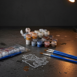 Paint by Number Kits 2 Set 21 Number Color, 6 paint brushes (2 Set)