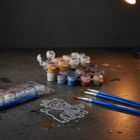 Paint by Number Kits 2 Set 21 Number Color, 6 paint brushes (2 Set)