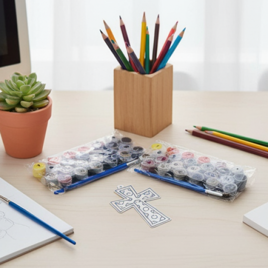 Paint by Number Kits 2 Set 20 Number Color, 6 paint brushes (2 Set)