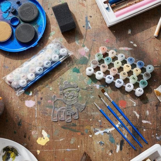 Paint by Number Kits 2 Set 21 Number Color, 6 paint brushes (2 Set)