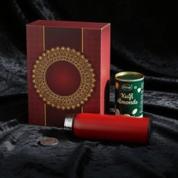 Personalized Temperature Water Bottle, Silver color Coin & Chocolate (With Attractive Multi Color Box / 3 Pc Set)