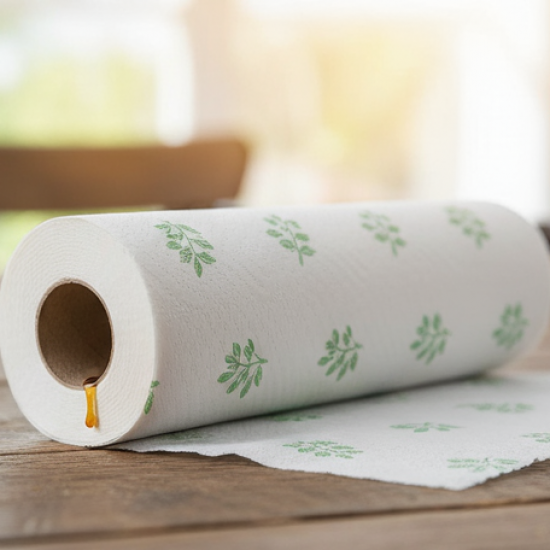 Printed Kitchen Tissue Roll for Cleaning (30 Sheets, Oil-Absorbing)