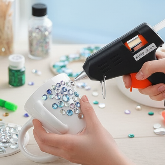 Professional Hot Melt Glue Gun with Rapid Heating and Quick Melt Glue Gun For Multiuser (40W)