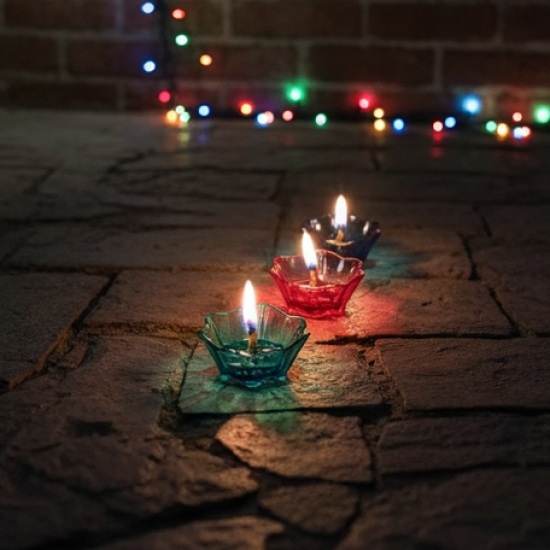 Reflection Diya Combo Plastic Candle Cup with Multi Shape, Diwali (12 Pcs Set)