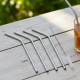 Reusable Stainless Steel Drinking Straws Bent (4 Bent Straws, 1 Brush)
