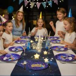 Round Plates Disposable Paper Plates  Happy Birthday, Gift (10 Pcs Set / Mix Design)