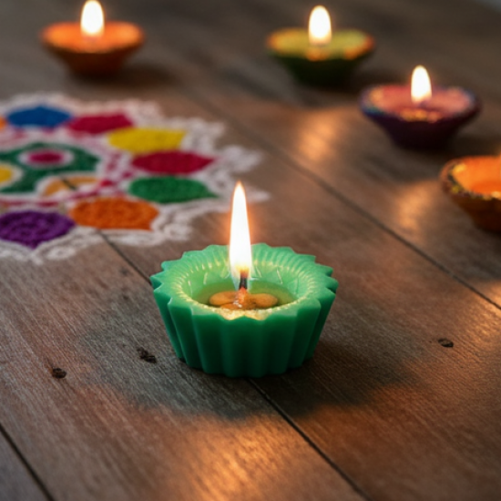 Silicone Diya for Diwali Attractive Design Colourful Diya Combo, Diwali (Mix Design /1 Pc)