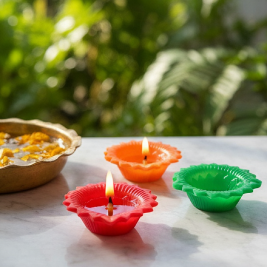 Silicone Diya for Diwali Attractive Design Colourful Diya Combo, Diwali (6 Pcs Set)