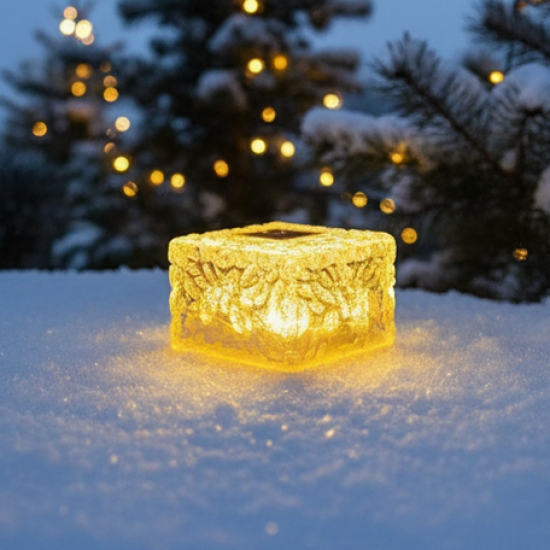 Solar Ice Cube Garden Light for Pathways & Christmas Decor