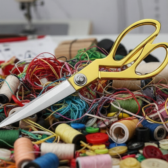 Stainless Steel Tailoring Scissor Sharp Cloth Cutting for Professionals  (Golden)