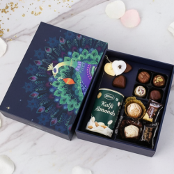 Valentine’s Day Love Set - Heart Light, Chocolates & Golden Flower Gift Box